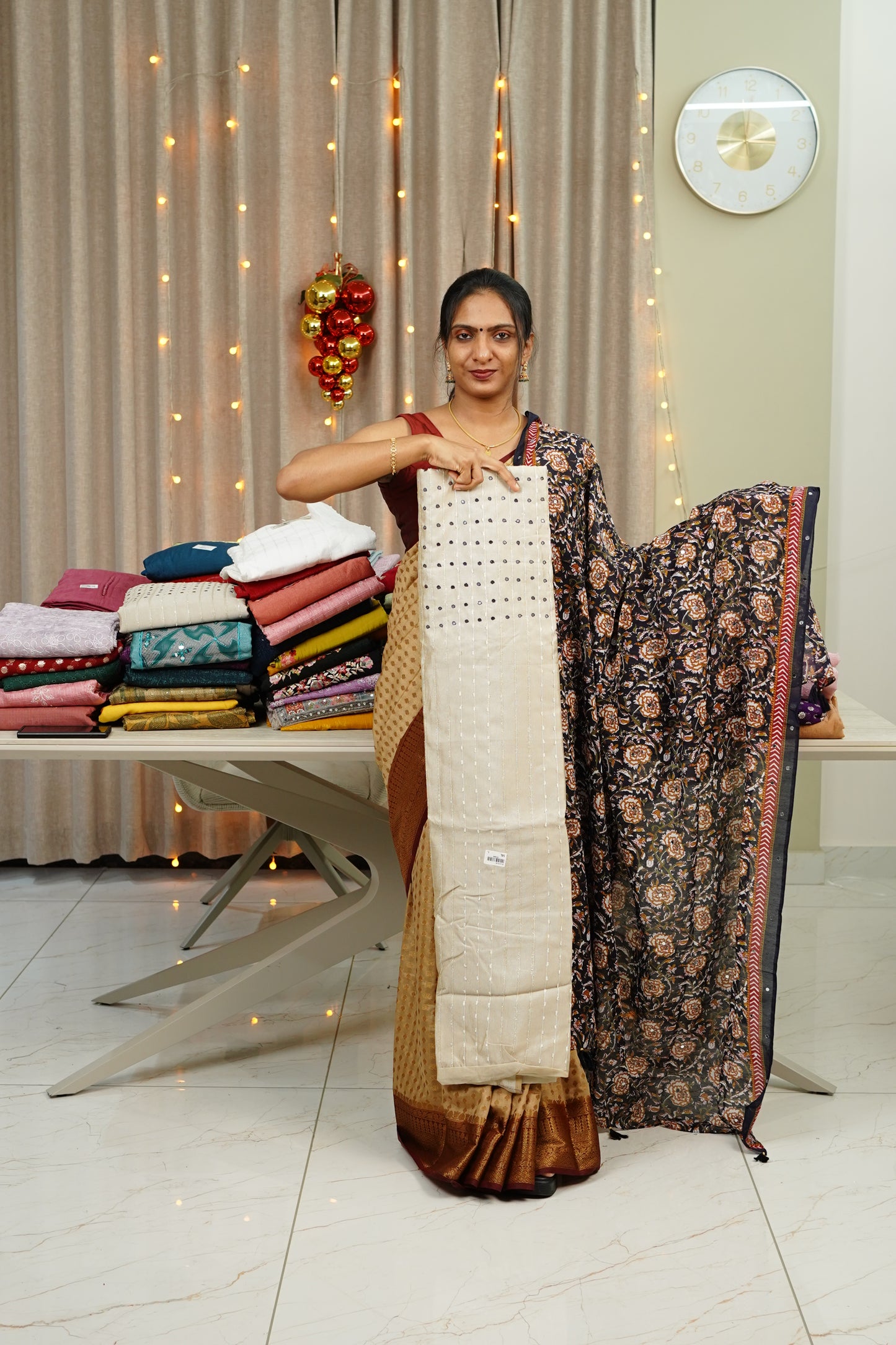 FLURR DETAILED VICHITHRA SILK UNSTICHED SALWAR SET