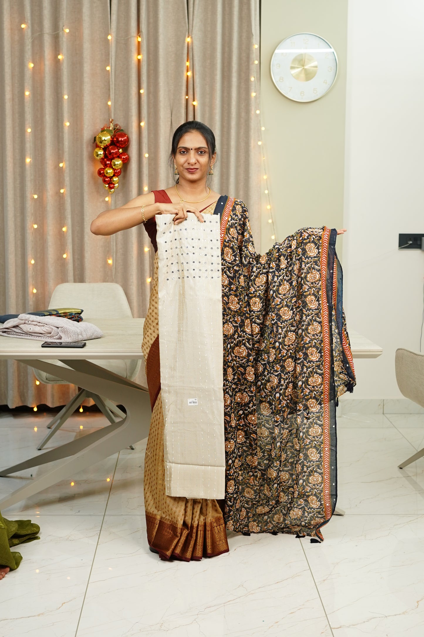 VICHITRA SILK UNSTICHED SALWAR SET