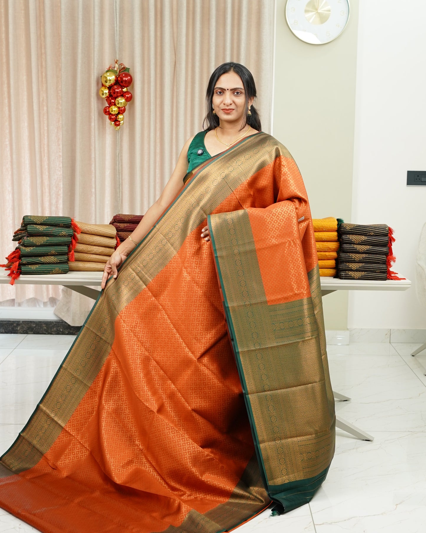 BROCADE SEMI SILK SAREE