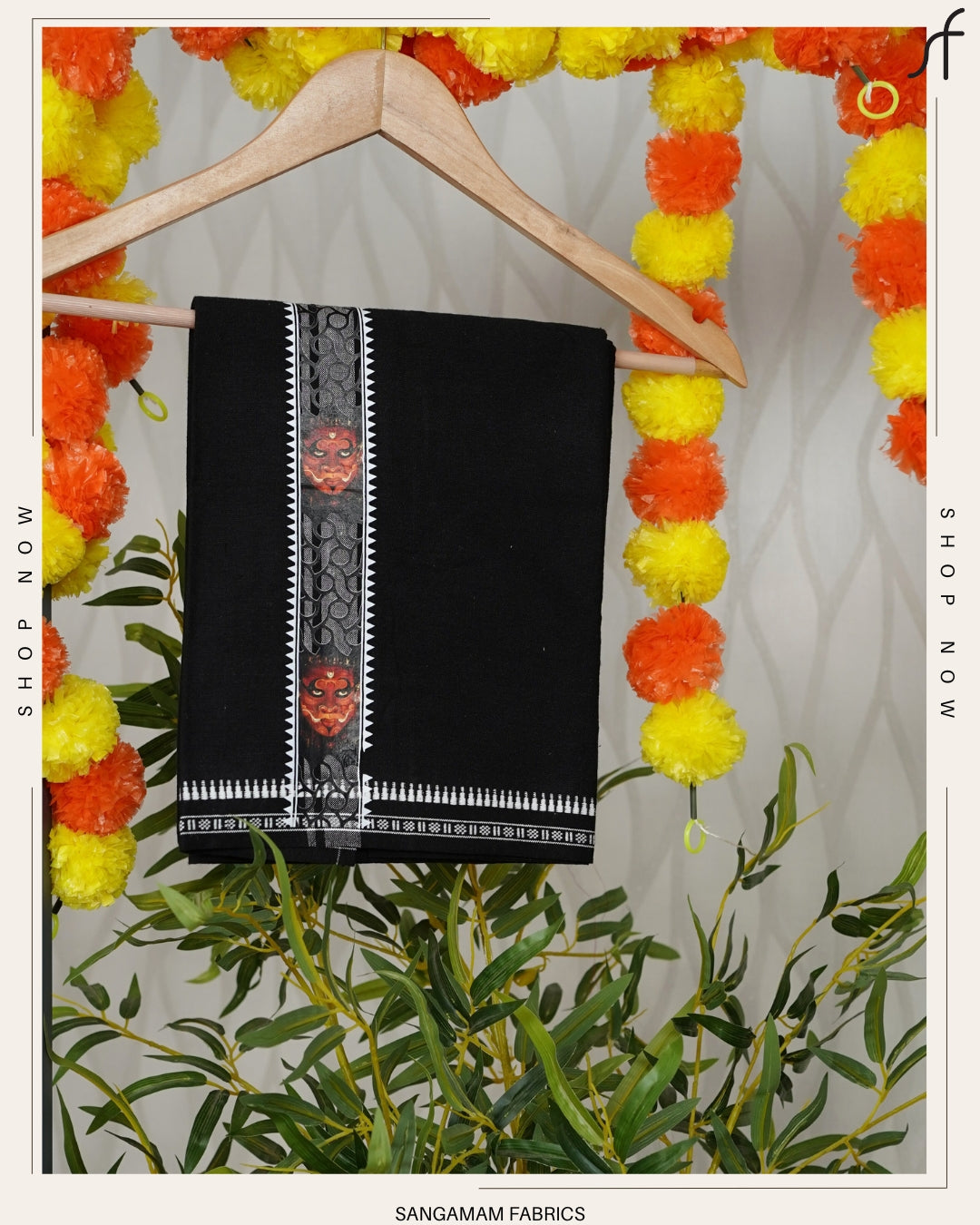 STICKER PRINTED KARA BLACK COTTON MUNDU 3