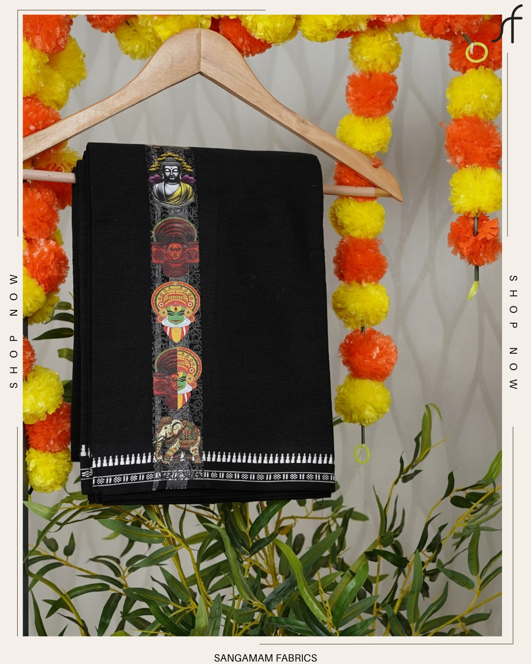 STICKER PRINTED KARA BLACK COTTON MUNDU 3