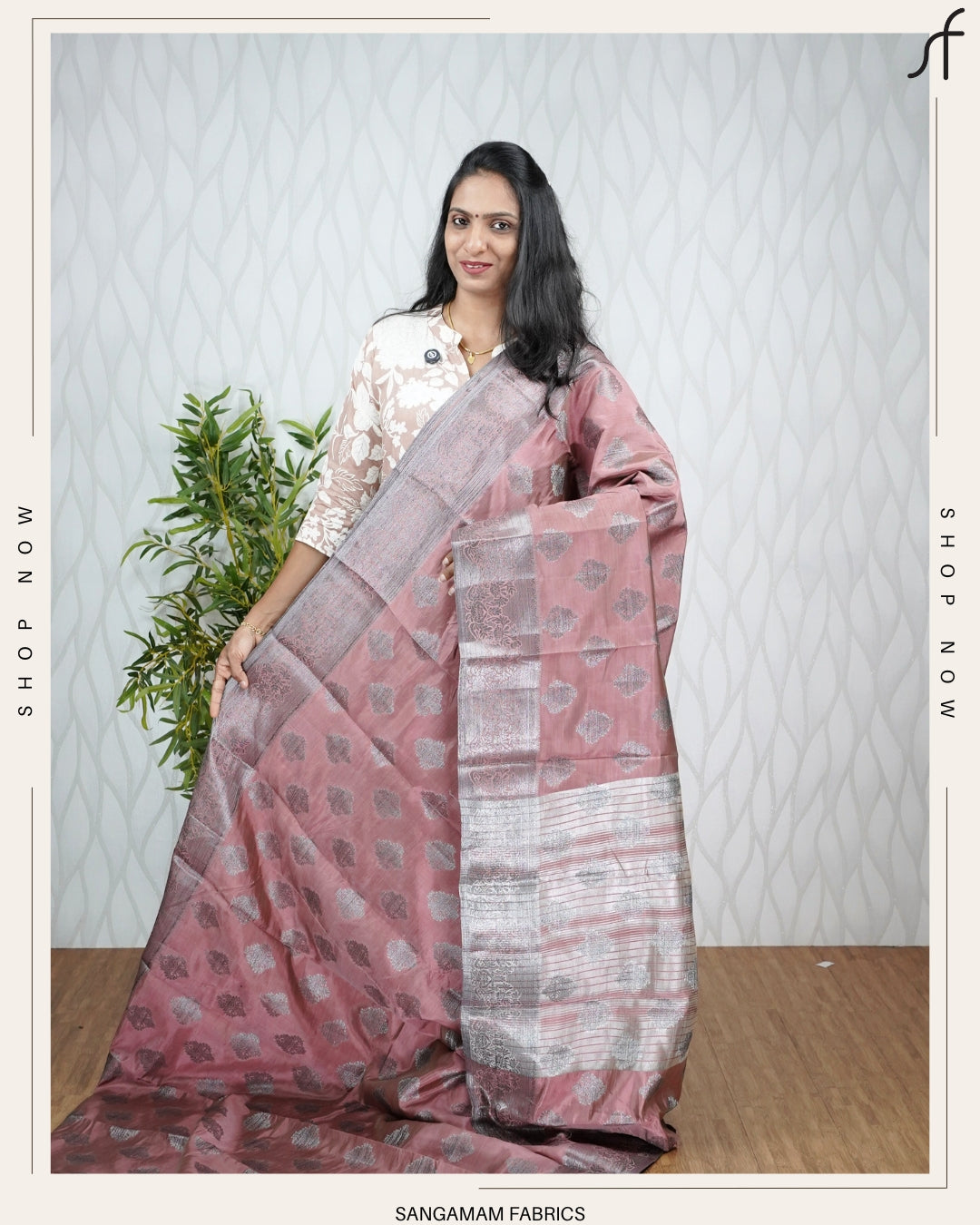 SEMI TUSSAR SILK SAREE -OXIDIZED JERRY