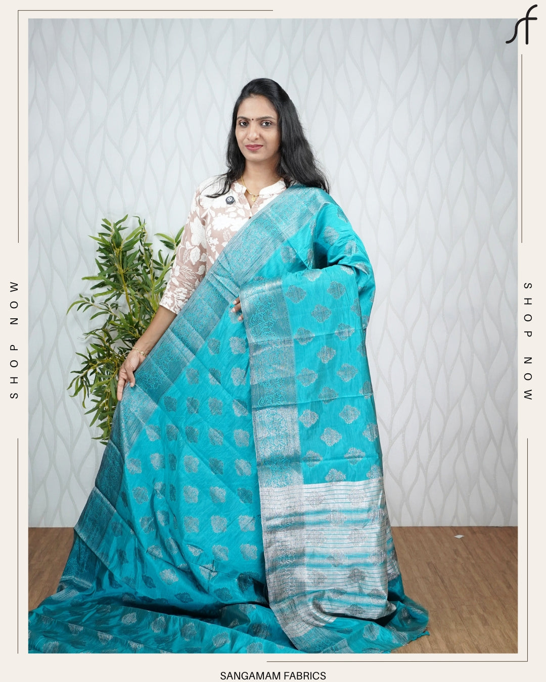SEMI TUSSAR SILK SAREE -OXIDIZED JERRY