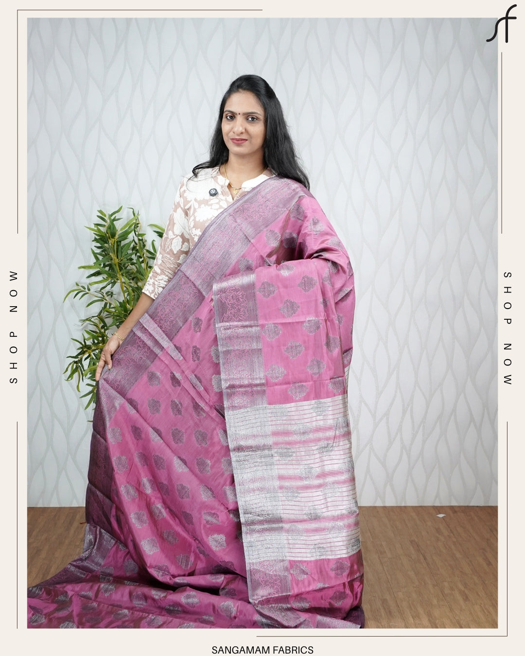 SEMI TUSSAR SILK SAREE -OXIDIZED JERRY