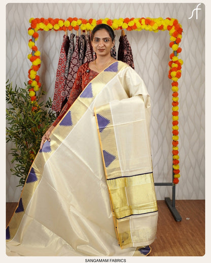 TEMPLE BORDER DETAILED SET SAREE
