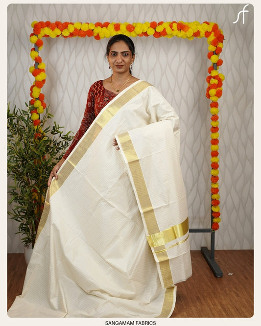 NARROW STRIPE DETAILED SET SAREE