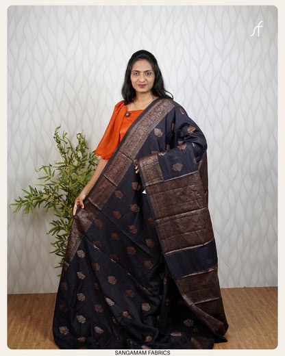 SOFT SEMI CHANDERI SILK BANARASAI SAREE