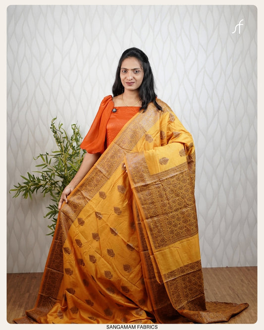 SOFT SEMI CHANDERI SILK BANARASAI SAREE