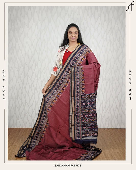 IKAT DESIGN HIGHLIGHTED SAREE