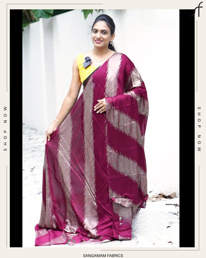 SATIN CREPE SILK SAREE