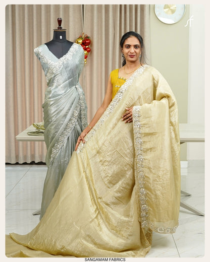 PARTY WEAR SOFT CRUSHED ORGANZA SAREE