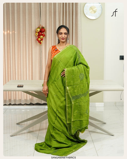 CRISPY GEORGETTE CROCHET LACE DETAIL SAREE