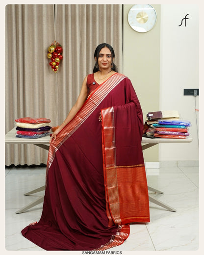 CREPE SILK KANCHI BORDER DETAILED  SAREE