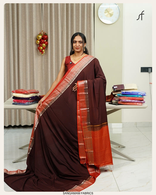 CREPE SILK KANCHI BORDER DETAILED  SAREE