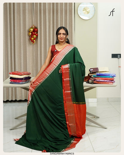 CREPE SILK KANCHI BORDER DETAILED  SAREE
