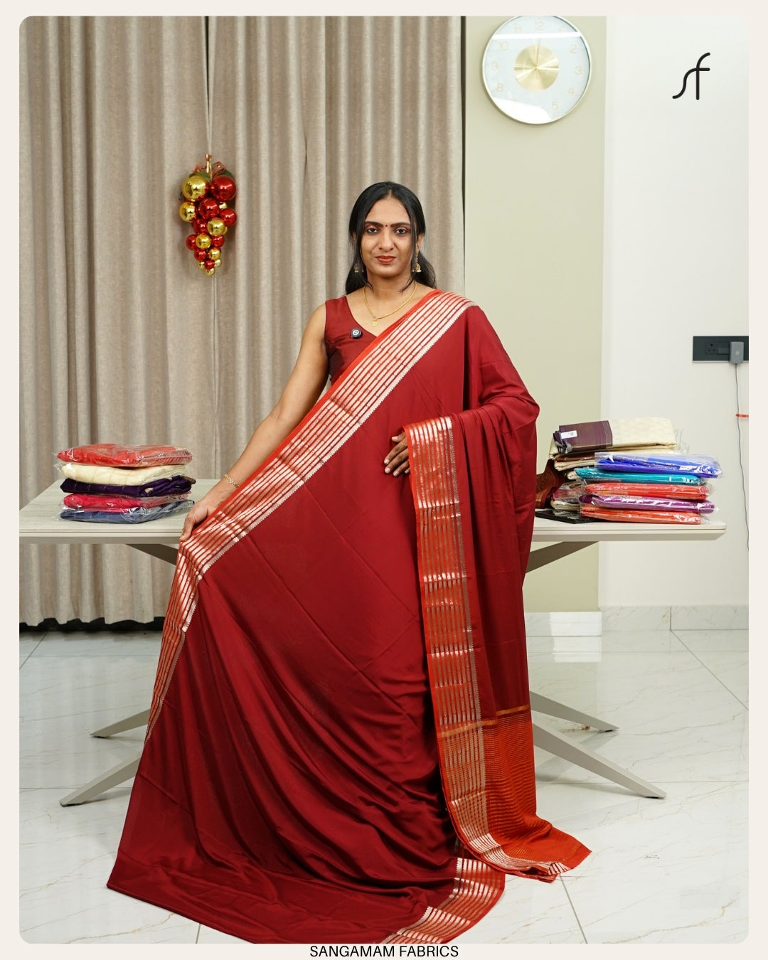 CREPE SILK KANCHI BORDER DETAILED  SAREE