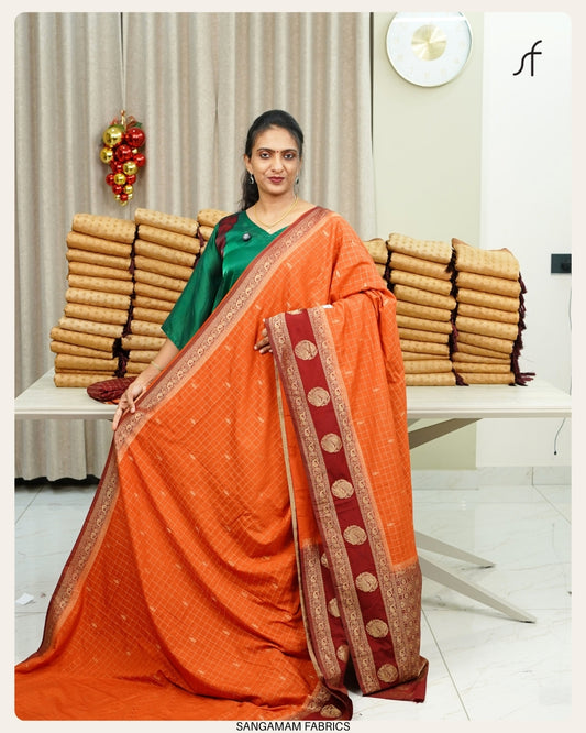 BENTEX BORDER DETAILED SEMI GEORGETTE BANARASI SAREE