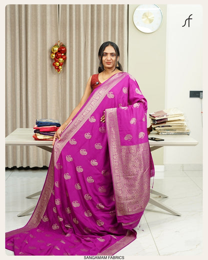 GEORGETTE DOUBLE MANGO MOTIF DETAILED BANARASI SAREE