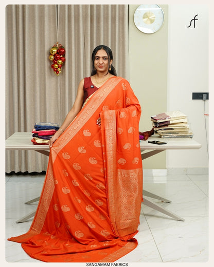 GEORGETTE DOUBLE MANGO MOTIF DETAILED BANARASI SAREE