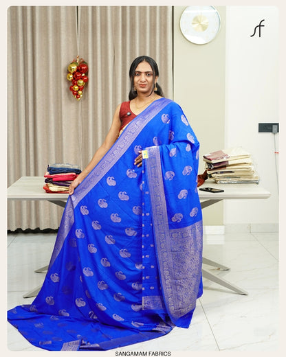 GEORGETTE DOUBLE MANGO MOTIF DETAILED BANARASI SAREE