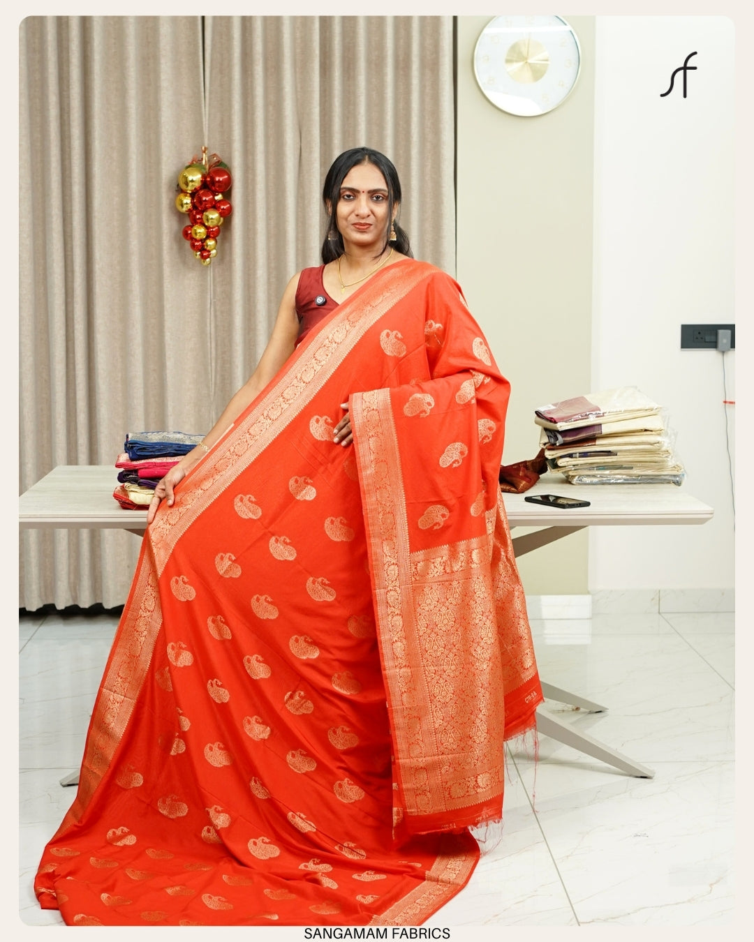 GEORGETTE DOUBLE MANGO MOTIF DETAILED BANARASI SAREE