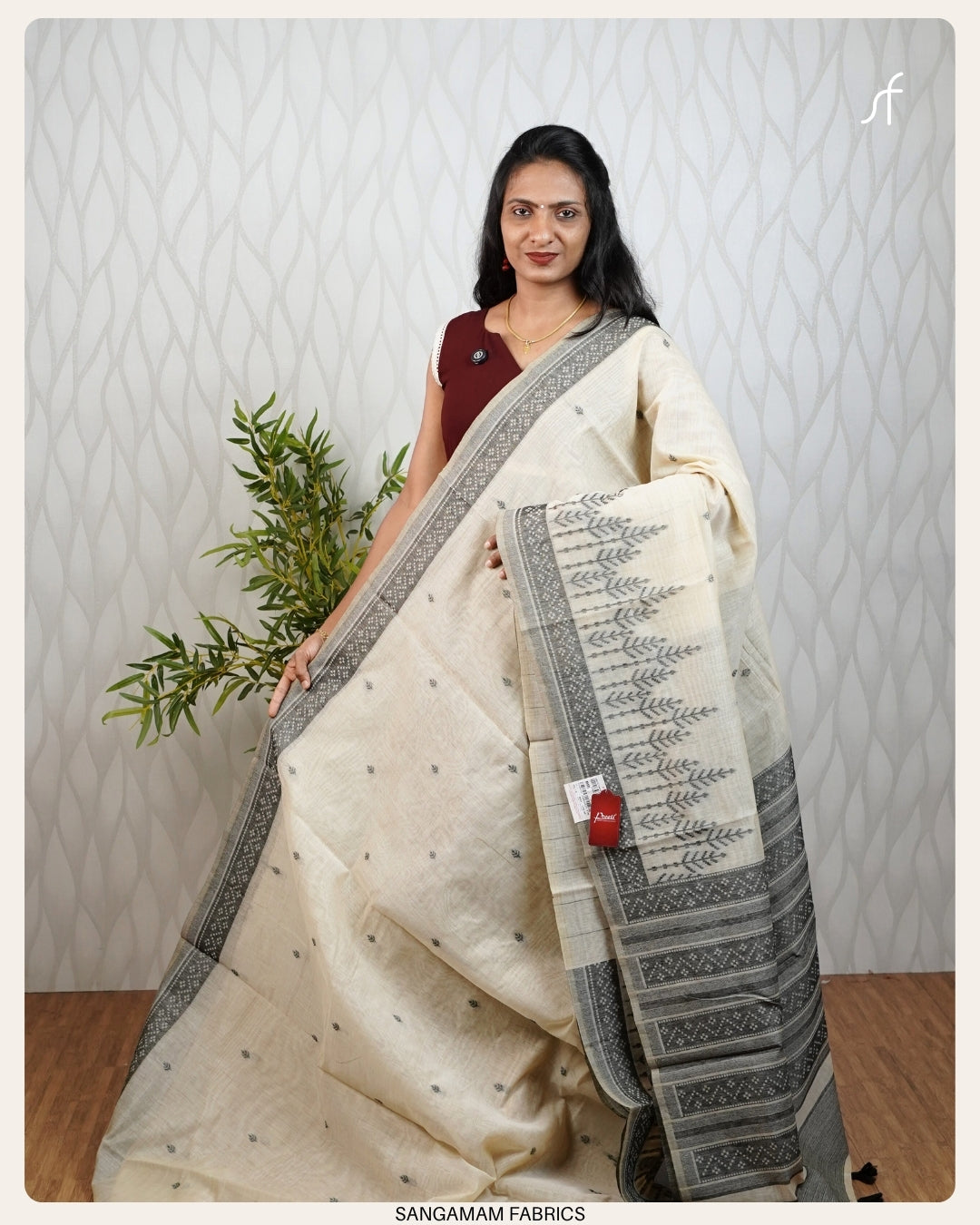JAMDANI WEAVING SEMI CHANDERI SILK SAREE