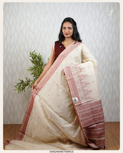 JAMDANI WEAVING SEMI CHANDERI SILK SAREE