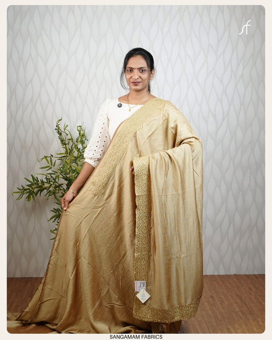 CRUSHED VICHITRA SILK EMBROIDERY SAREE