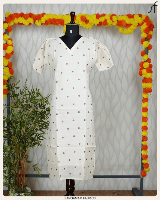 FLORAL EMBROIDERY BUTTA KURTI