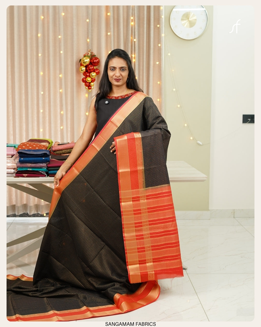 MYSORE SILK KATTAM PATTERN SAREE
