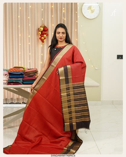 MYSORE SILK KATTAM PATTERN SAREE