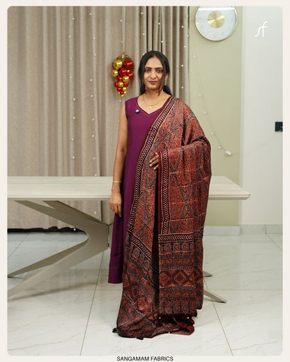 MODAL SILK AJRAKH DUPATTA