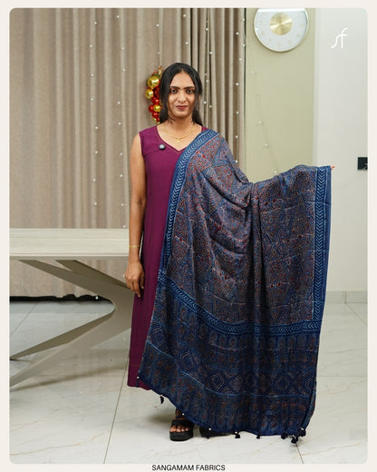 MODAL SILK AJRAKH DUPATTA