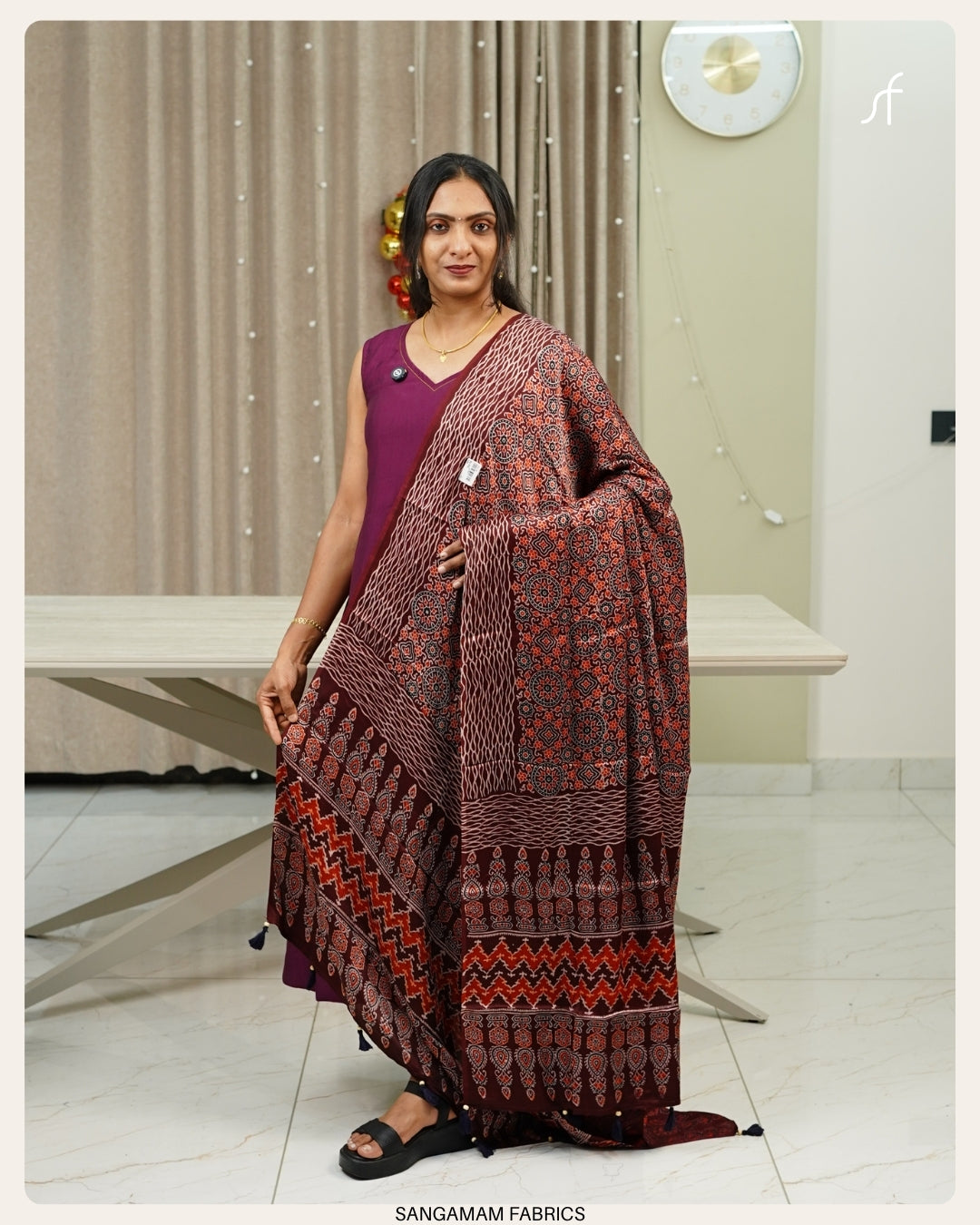 MODAL SILK AJRAKH DUPATTA