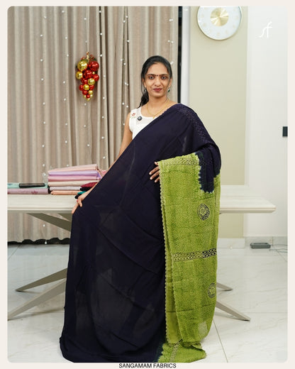 GEORGETTE CROCHET LACE DETAIL SAREE