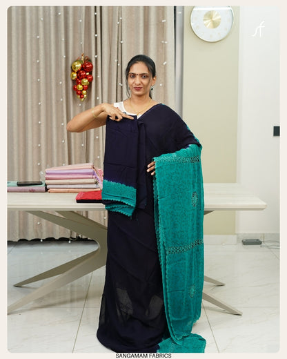 GEORGETTE CROCHET LACE DETAIL SAREE