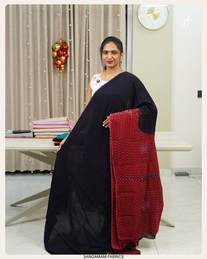 GEORGETTE CROCHET LACE DETAIL SAREE