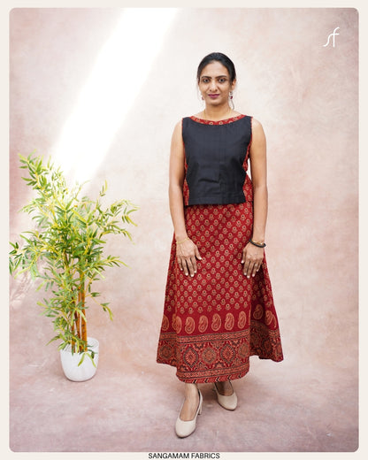 AJRAKH SKIRT AND TOP