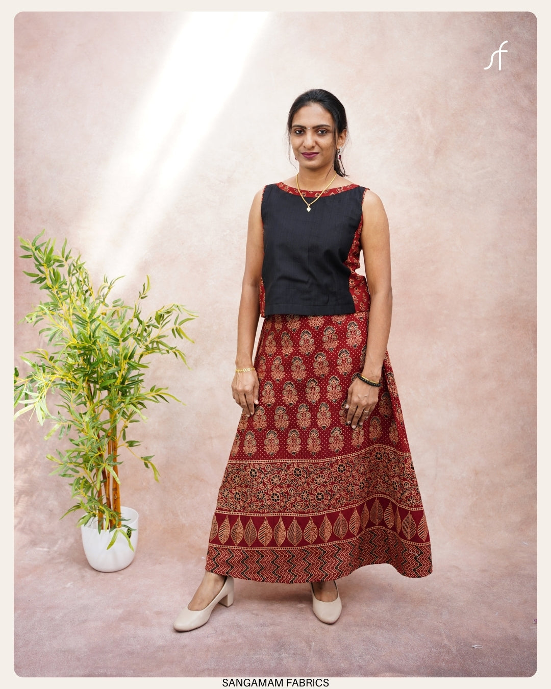 AJRAKH SKIRT AND TOP