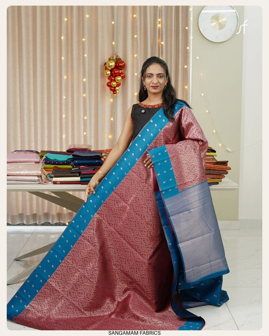 BROCADE WOVEN SEMI SILK SAREE