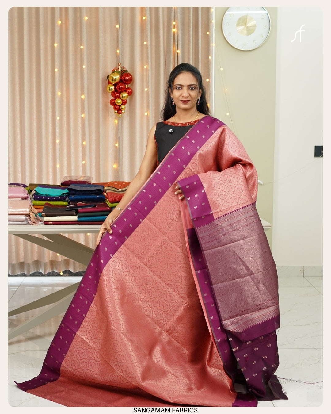 BROCADE WOVEN SEMI SILK SAREE