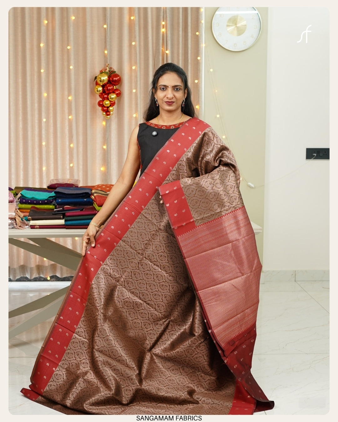 BROCADE WOVEN SEMI SILK SAREE