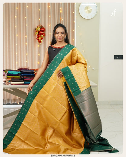 BROCADE WOVEN SEMI SILK SAREE