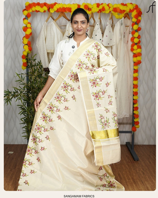 FLORAL PRINTED TISSUE SET SARE