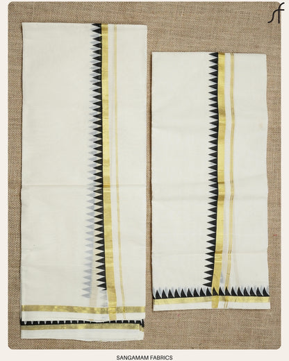 TEMPLE BORDER DETAILED COTTON SET MUNDU