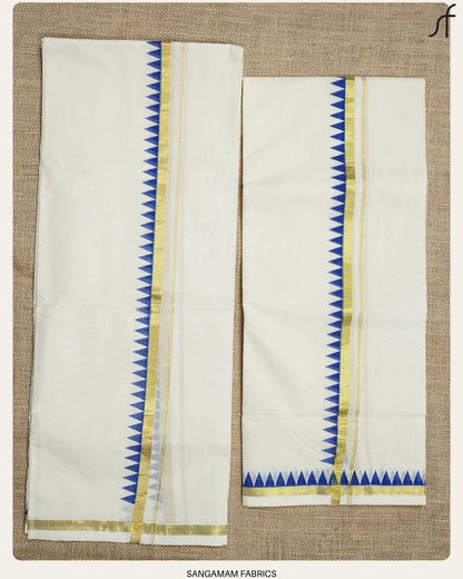 TEMPLE BORDER DETAILED COTTON SET MUNDU