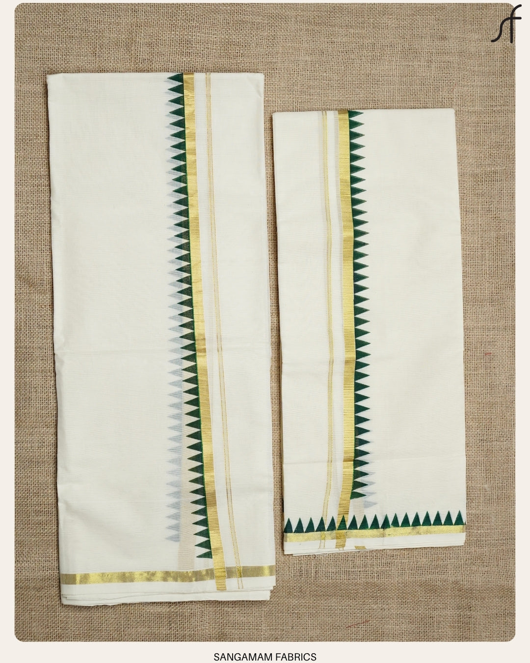 TEMPLE BORDER DETAILED COTTON SET MUNDU
