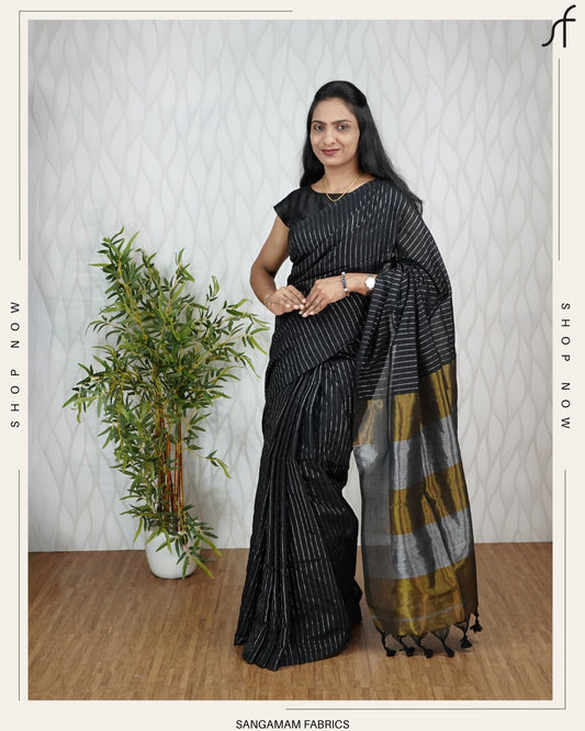 SILVER STRIPED SAREE