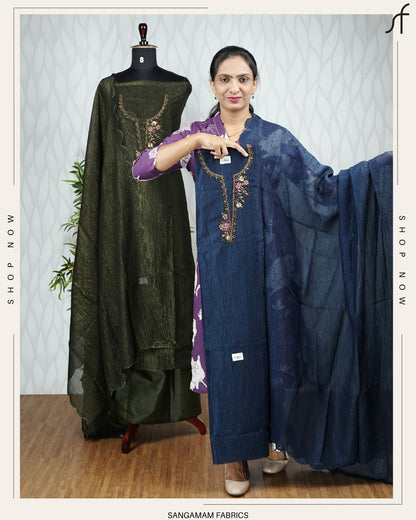 CRUSHED SILK SALWAR SUIT