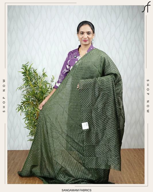 CRUSHED SILK GLITTER DETAILED SAREE